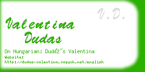 valentina dudas business card